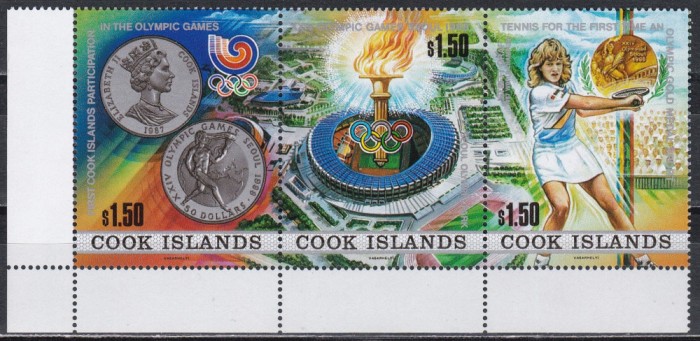 Cook Insule 1988 - Jocurile Olimpice - Seul, Staif, MNH
