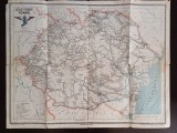 A3275N Harta Căile Ferate Rom&acirc;ne, 1923, gravată de V Voill, Institutul Cartografic Unirea, Brașov
