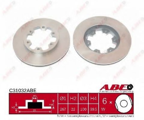 Disc frana NISSAN PICK UP II (D21) (1985 - 1998) ABE C31032ABE