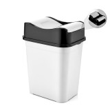 Cos de gunoi 22 L, cu capac rabatabil Koken, cos gunoi bucatarie, baie, birou, compact, 31.5&times;23&times;43.5 cm, Plastic, Gri-Negru