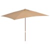 VidaXL Umbrelă de soare, exterior, st&acirc;lp lemn, 200x300 cm, gri taupe 44514