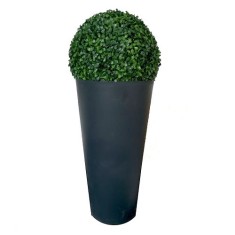 Pachet sfera buxus artificial in ghiveci sintetic antracit foto