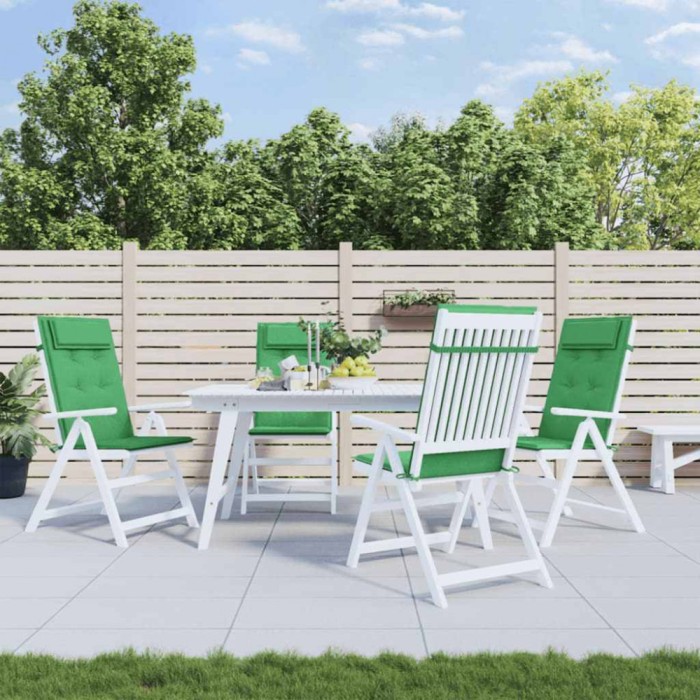 vidaXL Perne scaun cu spătar &icirc;nalt, 4 buc, verde, țesătură Oxford