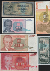 Set / Lot 40 bancnote diferite dinari Iugoslavia cateva mai rare starea din scan foto