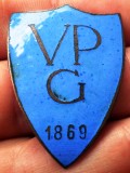 I.872 INSIGNA VECHE SCOLARA UNGARIA BUDAPESTA VPG Veres P&aacute;ln&eacute; Gimn&aacute;zium 1869