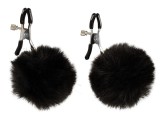 Cleme sfarcuri Furry Pompoms Negru