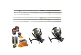 Set pescuit feeder lanseta 3.9m(cu 3 varfuri) +2 mulinete de 5000 si accesorii