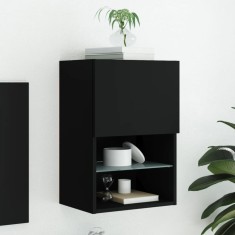 vidaXL Comodă TV cu lumini LED, negru, 40,5x30x60 cm 837031
