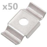 Gossi cleme de gard tip fluture, 50 buc., otel inoxidabil