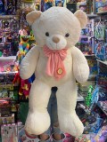 Urs cocolino alb-crem de plus cu papion 1.1m Kiss me