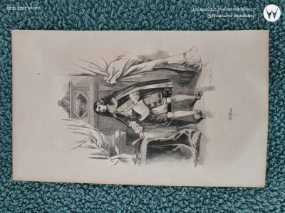 reproducere dupa gravura celebra ,pe hartie cartonata ,pentru colectie ,inramare, regalitate Franta foto