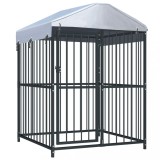 VidaXL Padoc pentru c&acirc;ini de exterior cu acoperiș, 120x120x150 cm