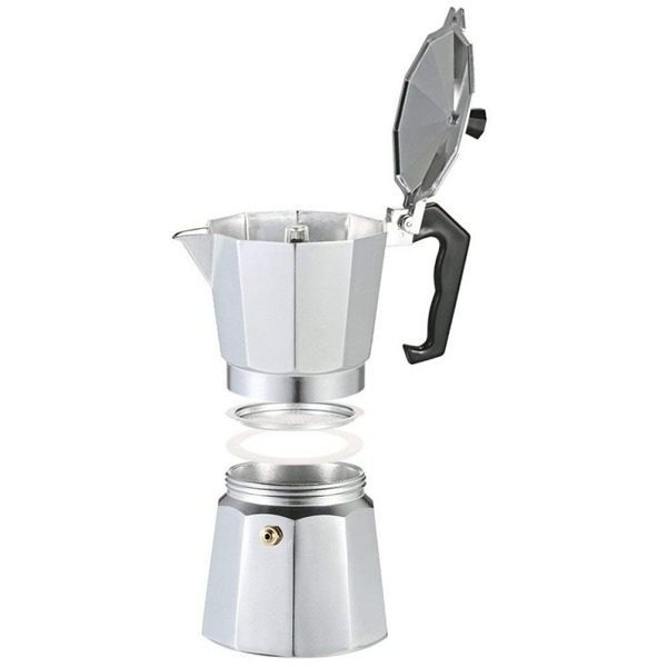 Espressor aluminiu pentru cafea la aragaz, capacitate 6 cesti