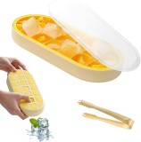Forma pentru cuburi de gheata cu capac YXHZVON, silicon, portocaliu, 12 x 25,5 x 3 cm