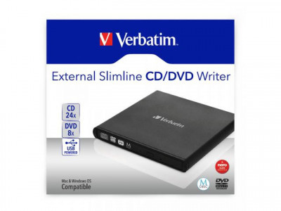 Verbatim Mobile DVD ReWriter USB2.0 Black, incl. data burning sw foto