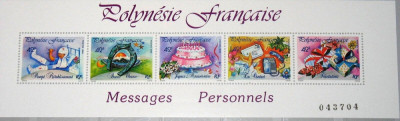 Polinezia Franceza 1989 - Greetings stamps bloc neuzat foto