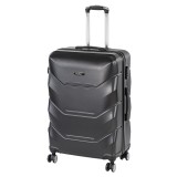 Valiză mare Leziter TraveLux Max 100L, ABS, Negru, 76x50x29 cm, Carcasă Rigidă
