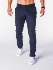 Pantaloni pentru barbati, bleumarin, casual, slim fit, elegant, bumbac - P631 foto