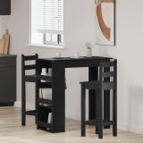 VidaXL Masa de bar cu suport depozitare Stejar negru 102x50x103,5 cm