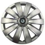 Capace Roți Skoda R16, Cod 421, Set 4 Bucăți, ABS Durabil, Montaj Ușor, Protecție Jante, Design Elegant
