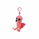 Breloc din plus Ty Gilda Flamingo roz, 8,5 cm, pentru chei si ghiozdan
