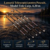 Lansetă Telescopică pentru Pescuit, Model Tele Carp, 4,20 m