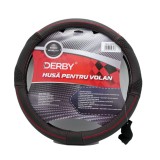 Husa volan piele naturala DERBY Rosu (37-39 cm)