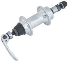 Butuc spate aluminiu, 36 gauri, argintiu, lungime QR 148.5 mm, ax 10 mm, cale rulare cu bile de otel
