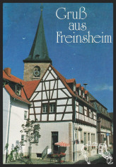 GERMANIA - GRUSS AUS FREINSHEIM - RATHAUS - CAFE - CP CIRCULATA #colectosfera foto