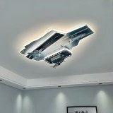 Lustra LED FIGHTER, 128W, lumina Rece/Calda/Neutra, Argintiu