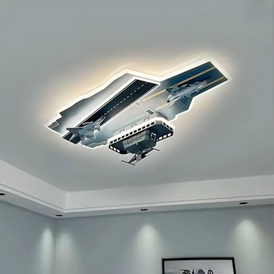 Lustra LED FIGHTER, 128W, lumina Rece/Calda/Neutra, Argintiu foto