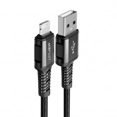 Cablu Acefast MFI USB - Lightning 1,2 M, 2,4 A Negru (C1-02 Negru) C1-02-A-L BLACK