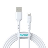 Cablu Date si Incarcare USB-A - Lightning BWOO BO-X172L-2M, 18W, 2m, Alb