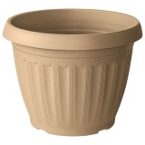 Ghiveci din plastic Critex Infinity, interior / exterior, rotund, crem, 20.5 x 16 cm
