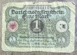 BNKSTR03DE Bancnotă Veche Germania 1 Mark 1920 (Darlehnskassenschein), Perioada Interbelică, Republica Weimar, Numismatică
