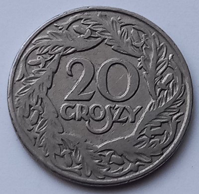 Polonia , 20 Groszy 1923, nichel foto