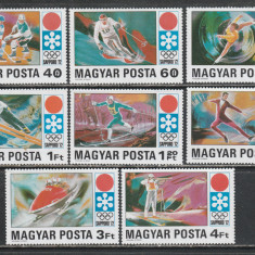 Ungaria 1971 - Jocurile Olimpice de Iarna Sapporo 8v MNH