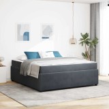 vidaXL Cadru de pat cu saltea Gri &icirc;nchis 180 x 200 cm Catifea