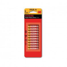 Kodak AAA/LR03 ZINC Super Heavy Duty alkaline 1.5V - 10 Bucati-Conținutul pachetului 1x Blister