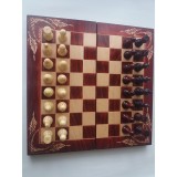 Set de șah din lemn cutie de tablă de șah piesă de șah dame de table joc de masă rosu