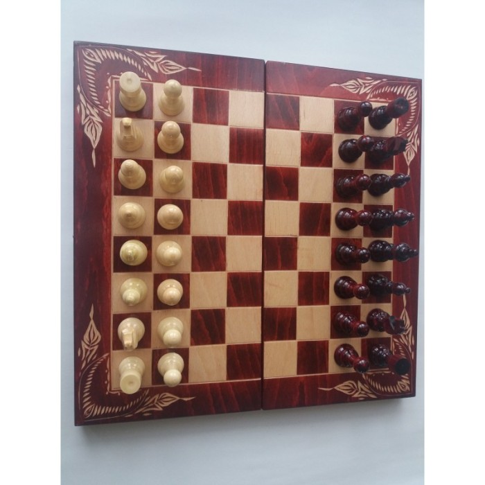 Set de șah din lemn cutie de tablă de șah piesă de șah dame de table joc de masă rosu