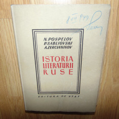 ISTORIA LITERATURII RUSE -N.POSPELOV ANUL 1949