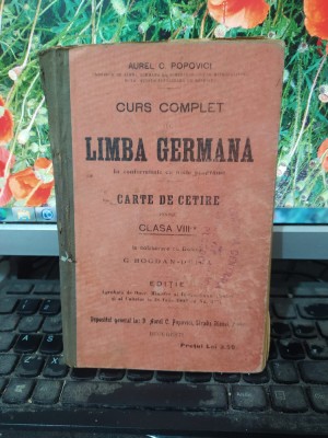 Aurel C. Popovici, Curs complet de Limba Germană clasa VIII-a București 1903 160 foto