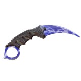 Cutitul Karambit albastru fulger pentru antrenament fara tais si fara varf EMS-1810