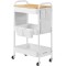SONGMICS Raft de depozitare mobil tip carucior rulant, pentru baie sau bucatarie, cadru otel cu blat MDF, 31x44x74 cm, alb Household NewTrend