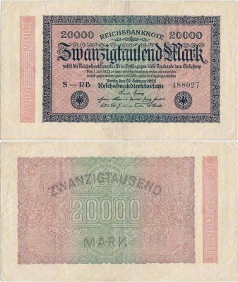 1923 (20 II), 20.000 mark (P-85c) - Germania! foto