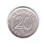 Moneda Malaezia 20 sen 1988, stare relativ buna, curata