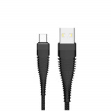 Cumpara ieftin Cablu de date si alimentare, Kabel Armour, 2.1A, conector USB Tip A tata la USB Tip C tata, lungime 200 cm, negru, Diversi Producatori