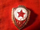 Insigna Militara URSS - Excelenta Academia Militara , metal si email , h=4cm