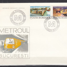 ROMANIA 1982 LP 1050 METROUL BUCURESTI SERIE FDC